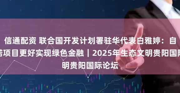 信通配资 联合国开发计划署驻华代表白雅婷：自然承诺项目更好实现绿色金融｜2025年生态文明贵阳国际论坛